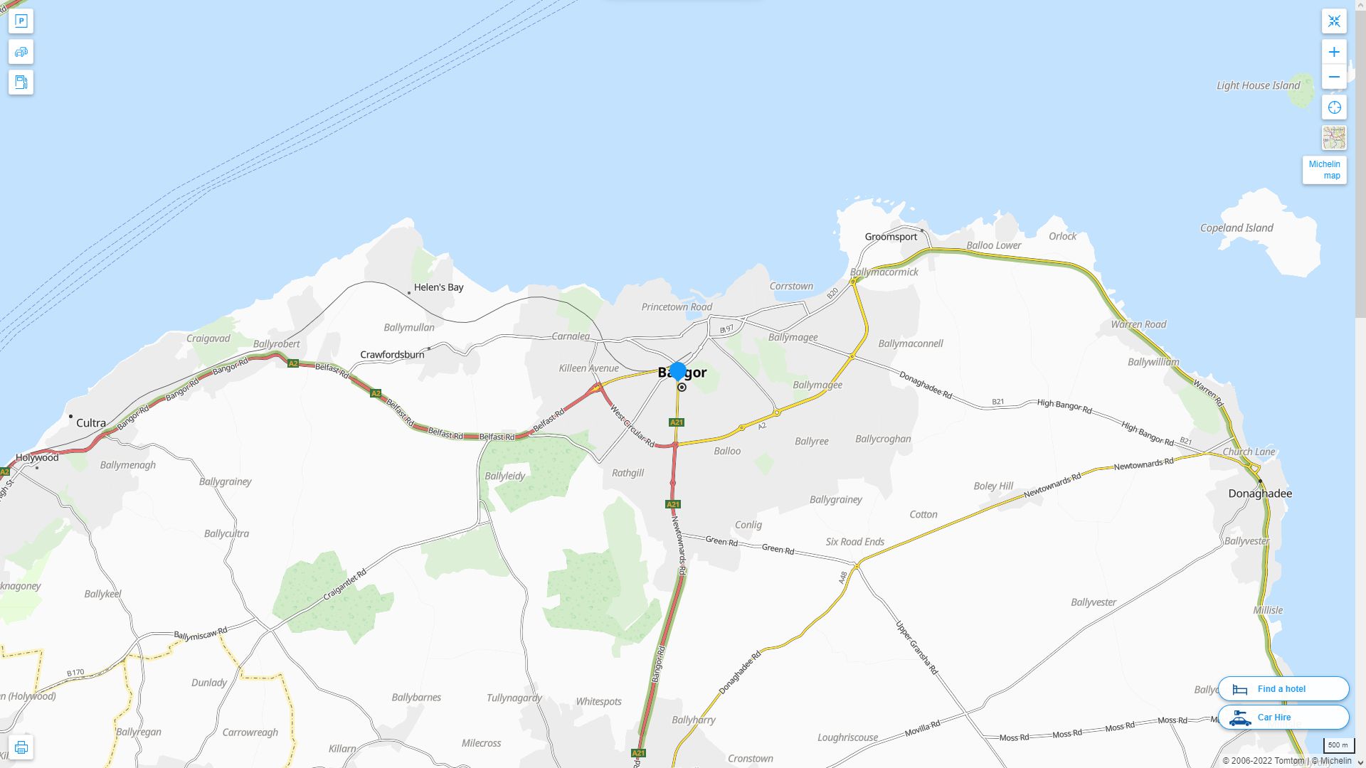 Bangor Royaume Uni Autoroute et carte routiere